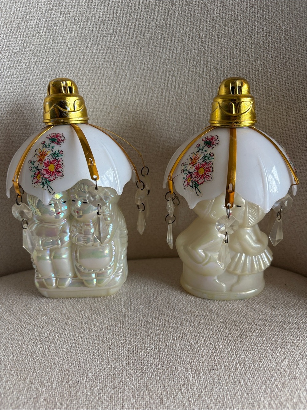 Vintage 1970s/1980s Novelty Mini plastic Umbrella Lamps -